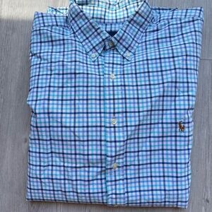Ralph Lauren  checkered Long Sleeve Button Front Shirt Size 2XLT